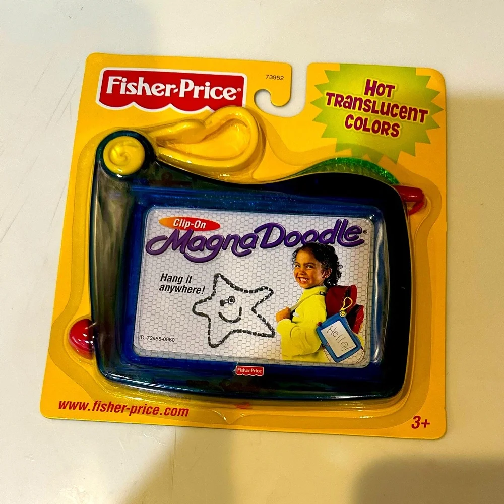 VTG 2000 CLIP-ON MAGNA DOODLE FISHER-PRICE MATTEL TOY #73952 TRAVEL 3+ 5”x6.25”